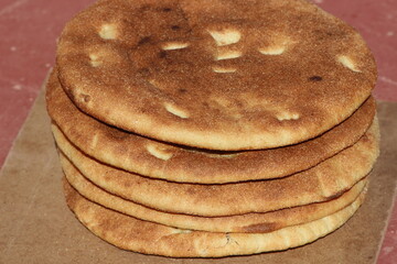 Traditional Moroccan Bread Close Up