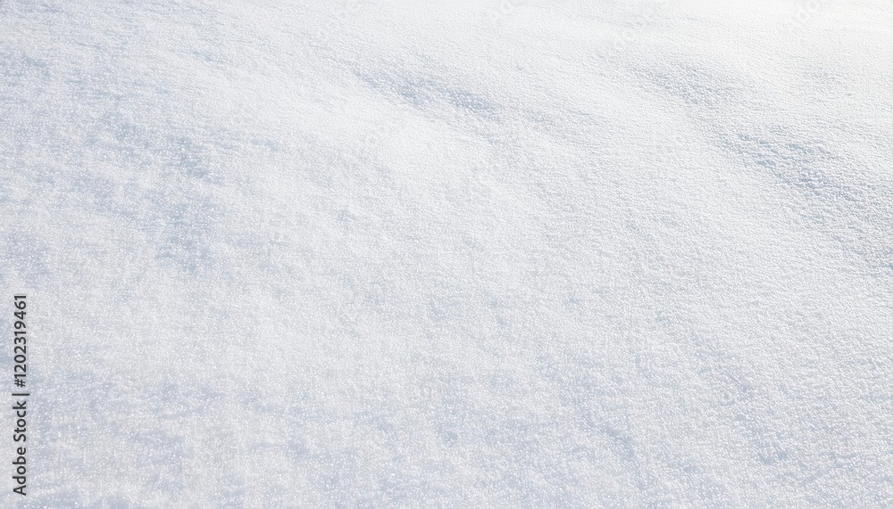 Poster textured close-up of pristine white snow surface with delicate crystalline patterns, perfect for win