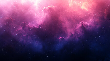 Obraz premium Colorful cosmic clouds fill the night sky with shades of purple and pink