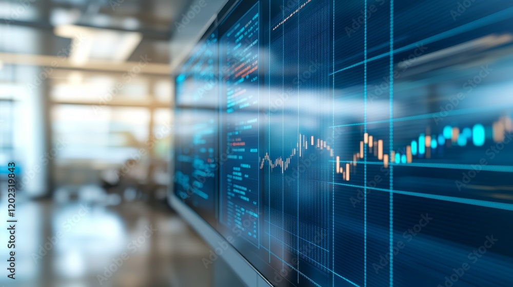 Poster financial dashboard displaying real time cryptocurrency market data, showcasing investment trends an