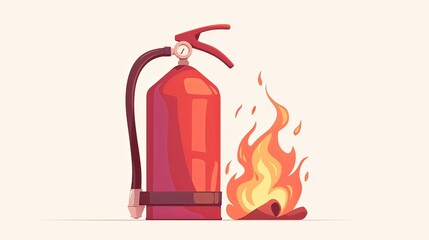 Obraz premium Fire Extinguisher Sign Vector Graphic on White Background, Red and White Color Scheme