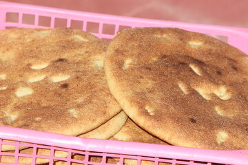 Traditional Moroccan Bread Close Up