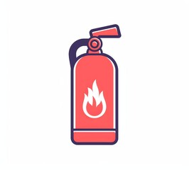Obraz premium Fire Extinguisher Sign , Vector Graphic in Red and White