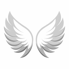 white angel wings isolated on white background. White Angel Wings Illustration - Elegant 3D Render for Fantasy and Spiritual Designs.