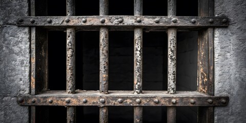 Rusty Prison Bars with Grunge Texture and Dramatic Lighting V8