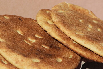 Traditional Moroccan Bread Close Up