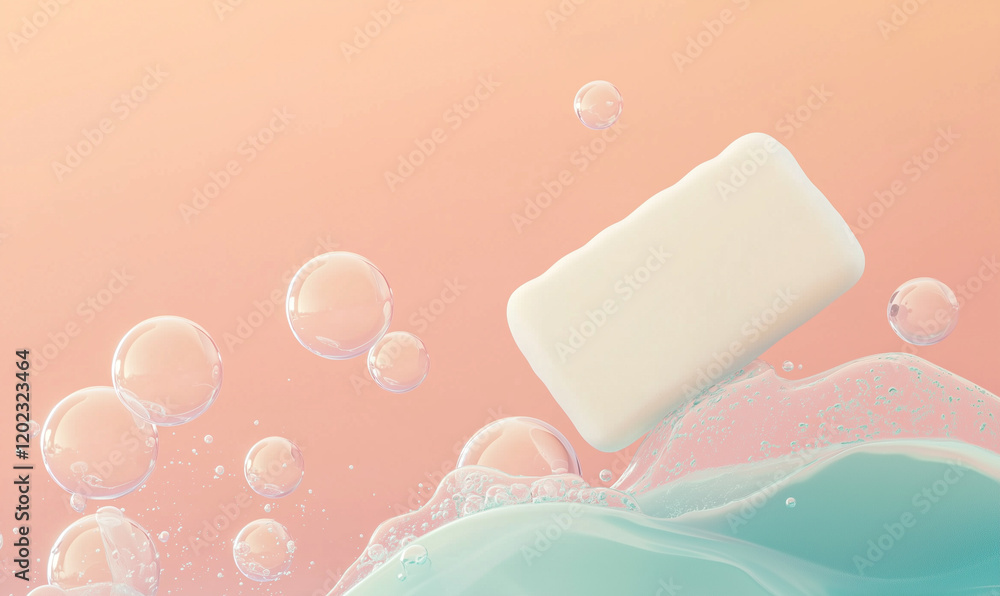 Poster zero-waste practices highlighting eco-friendly soap production in a clean environment promoting sust