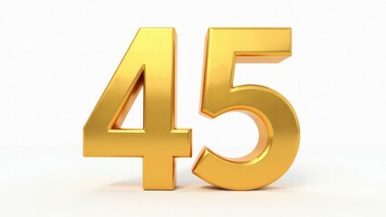 Golden number 45 on a white background.