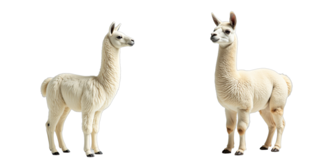 Llama Stands Alone On A Plain White Surface, Its Features Accentuated Without Distractions. 00001