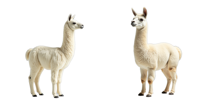 Llama Stands Alone On A Plain White Surface, Its Features Accentuated Without Distractions. 00001