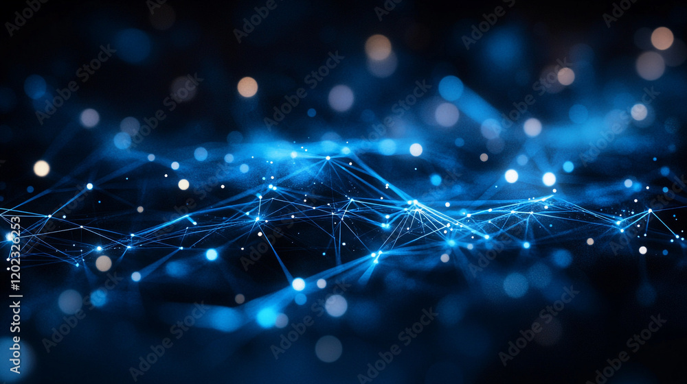 Poster stunning abstract blue light patterns creating a sense of depth and movement