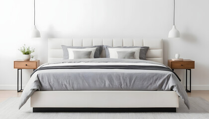  Cozy Modern Bedroom with Minimalistic Design and Gray Bedding