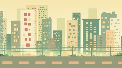 Obraz premium Green town wallpaper