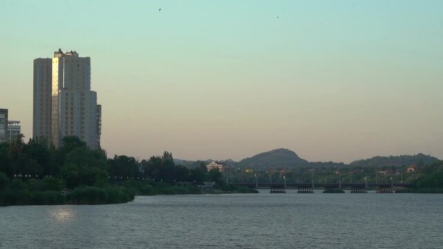 the embankment of the Kalmius river in Donetsk