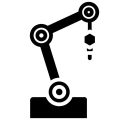 Robotic Arm Glyph  Icon