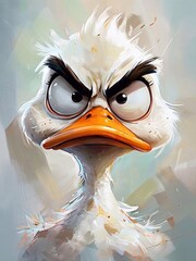 Angry duck: portrait of rage
