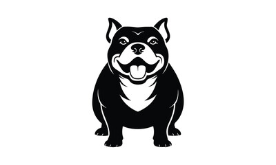 Obraz premium bulldog-happy-vector-silhouette-black-with-white background.