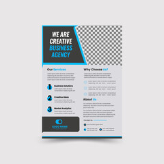 Creative Corporate Modern Flyer & Digital Marketing Agency Brochure Template Design, cover, a4 size, flyer geometric shape used for business poster layout, corporate banners and leaflets