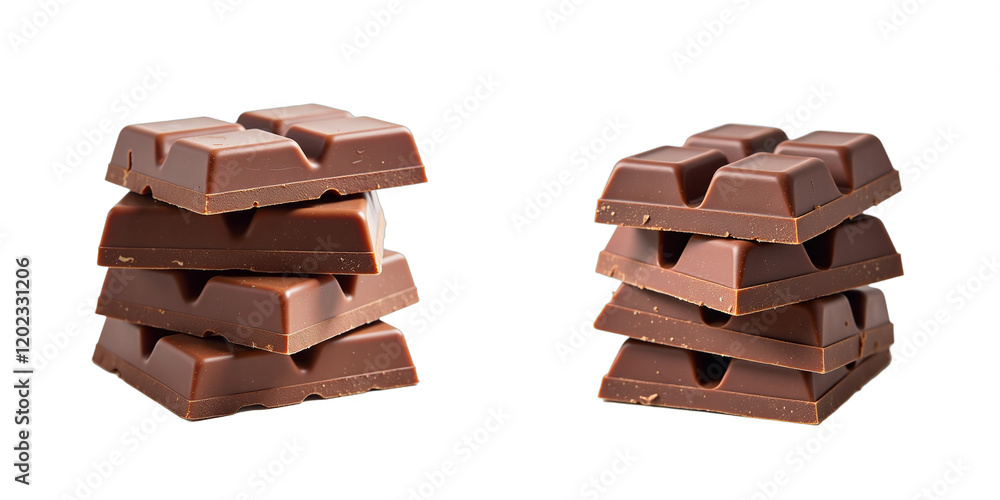 Poster A Stack Of Rich, Velvety Chocolate Bars Sits Alone On A Clean And Minimalist White Background For Optimal Viewing. 00001