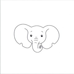 Fototapeta premium Cute elephant head illustration, perfect for kids' books