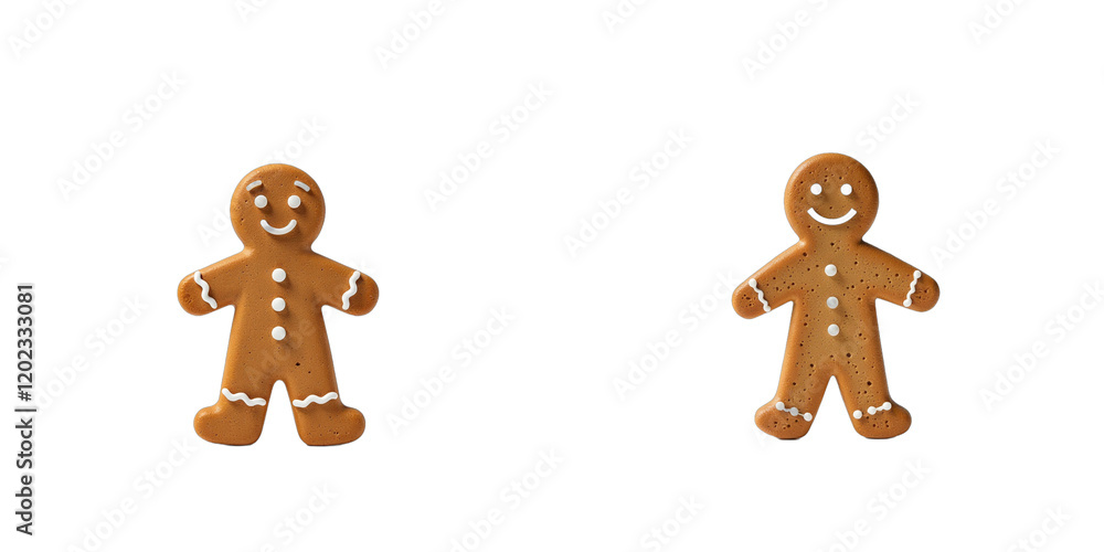 Poster a small gingerbread man stands alone on a plain white surface, surrounded by nothing but empty space