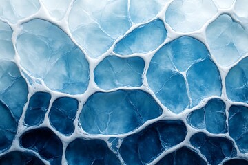 Abstract Blue Cellular Structure Pattern Design