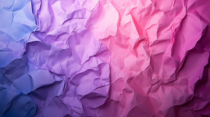 Fototapeta premium Colorful crumpled paper texture showcasing shades of purple and pink