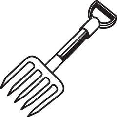 Fork Rustic Tool for Gardening with a white background