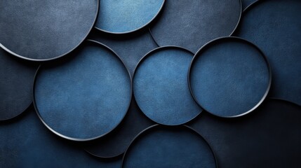 Minimalistic Shapes on blue Background for Design, Banner Template, Minimalist Abstract Wallpaper with Copy Space, Simple Geometric Modern Wallpaper for Text Placement and Creative Use