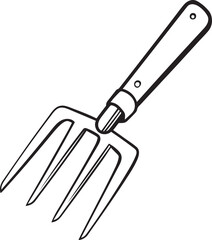 Fork Rustic Tool for Gardening with a white background