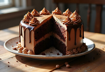 chocolate cake with icing