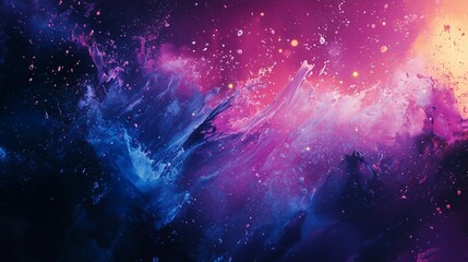 Abstract painting with lively splashes and vibrant textures for an engaging visual experience