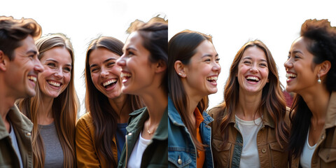 Fototapeta premium A Group Of University Student Friends Smiling And Laughing Together In A Warm And Joyful Atmosphere, Conveying Genuine Happiness And Camaraderie. 00001