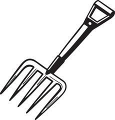 Fork Rustic Tool for Gardening with a white background