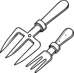 Fork Rustic Tool for Gardening with a white background