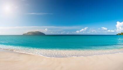 Fototapeta premium scenic tropical beach views in summer with a vacation themed copy space image