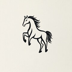 Horse rearing, illustrated icon on plain background, use for logo or brand