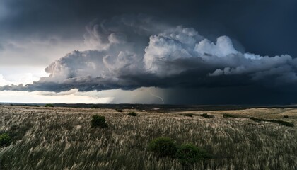 Fototapeta premium dramatic thunder storm clouds at dark sky