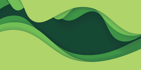 Modern Simple Abstract Dark Background with Green Color Wavy Design. modern background eps 10