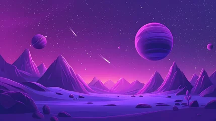 Selbstklebende Fototapeten purple space landscape © Thiago