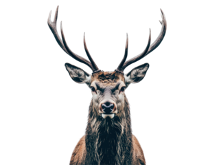Isolated Red Deer Head Front View