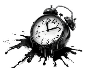 Isolated Melting Black Clock