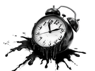 Isolated Melting Black Clock