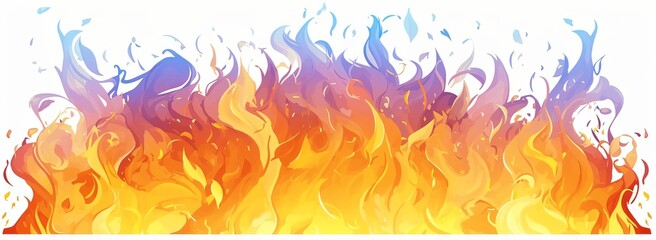 Simple cartoon fire border clip art with flames