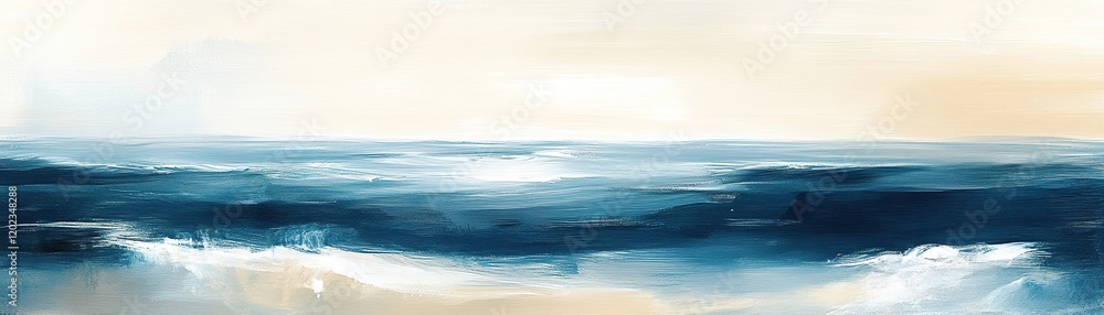 Poster this artwork features an abstract interpretation of the sea, showcasing dynamic brushstrokes in mute