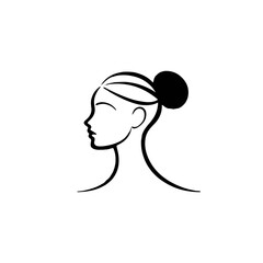 Minimalist Silhouette Woman with Trendy Hairstyle
