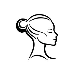 Minimalist Silhouette Woman with Trendy Hairstyle
