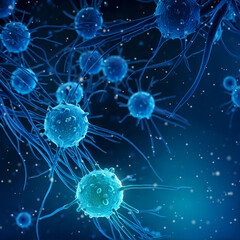 Medical conceptual background, dangerous pathogenic influenza virus, covid, coronavirus, viruses causing serious diseases of the body