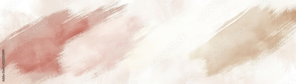Poster this artistic background features abstract watercolor brush strokes in soft beige and blush tones on