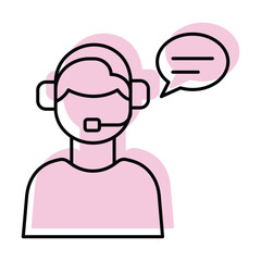 Client support color shadow thinline icon , vector, pixel perfect, illustrator file 
